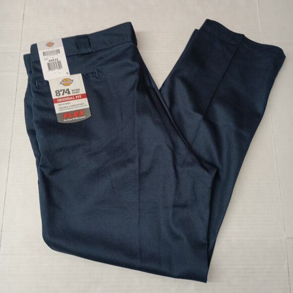 Dickies 874 Work Pants Men's 44x32 Flex Blue Original Fit - Picture 1 of 7